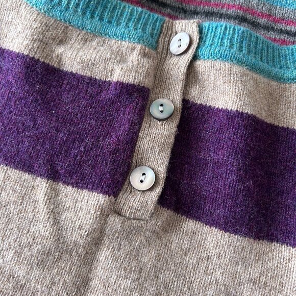 KEW LONDON 100% Extra Fine Merino Wool Crewneck Striped Sweater Size Extra Large - Picture 5 of 9